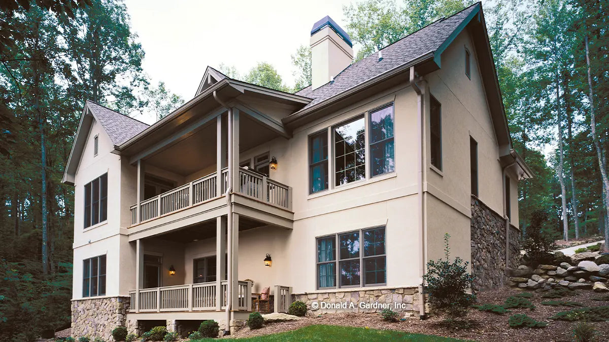 This is a photograph of the rear of walkout basement house plan 710 The Sable Ridge as built by a customer