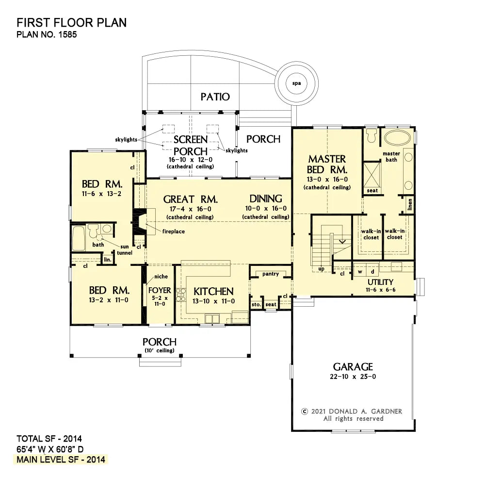 This is the first floor plan image for modern farmhouse house plan 1585 The Samuel