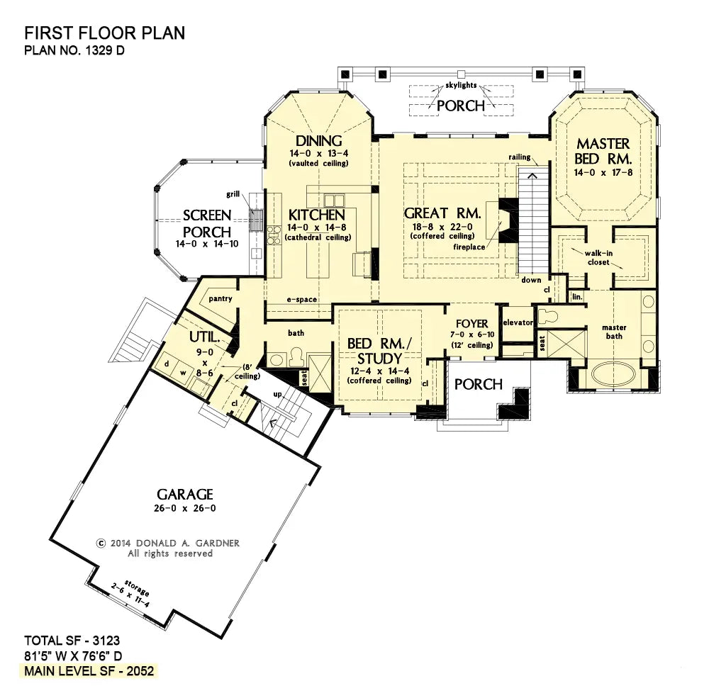 This is the first floor plan image for house plan 1329 The Sandy Creek