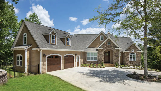 This is a photograph of the front of Craftsman Walkout Basement house plan 1329 The Sandy Creek as built by a customer