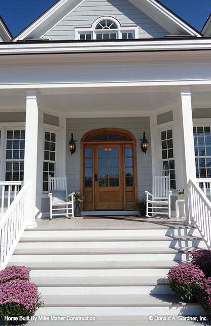 This is a picture of the front porch and steps for house plan 1011 The Santee