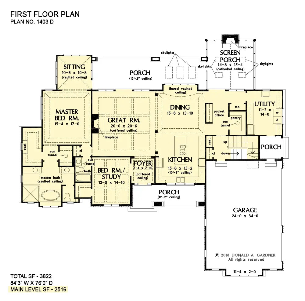 This is the first floor plan image for house plan 1403 The Sarafine