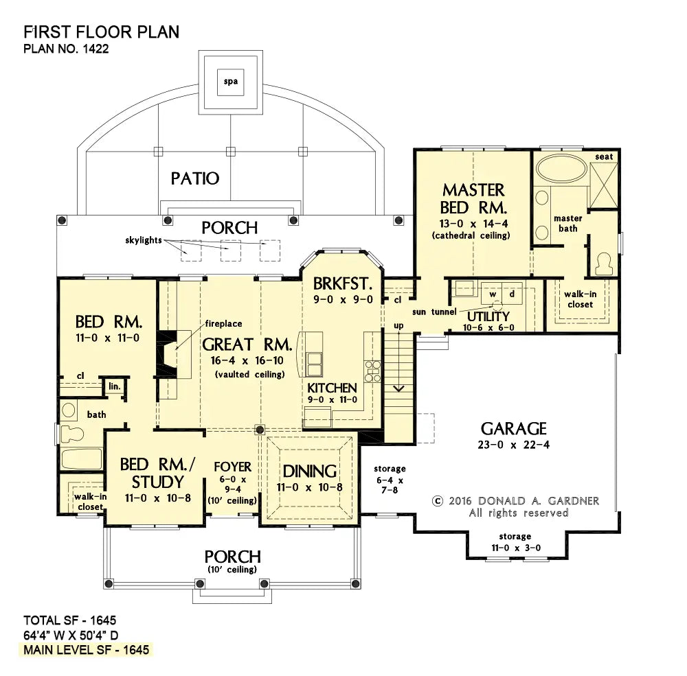 This is the first floor plan image for house plan 1422 The Sawyer