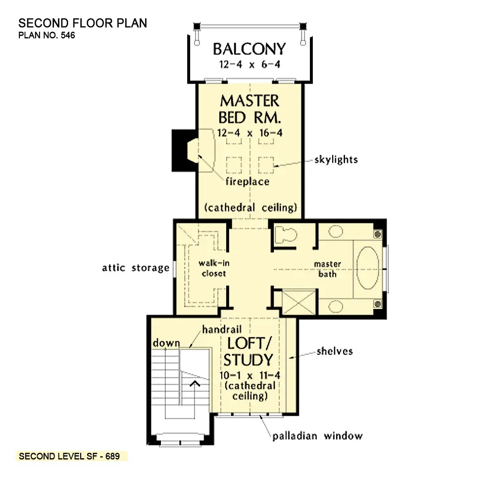 This is the second floor plan image for waterfront house plan 546 The Seabrook