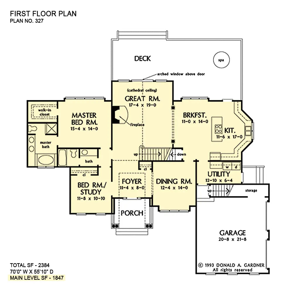 This is the first floor plan image for traditional house plan 327 The Sedgewicke