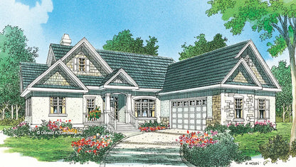 This is an illustration of the front of craftsman house plan 779 The Serenade