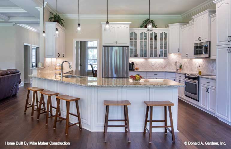 This is  a picture of the kitchen seating area of craftsman house plan 1155 The Serendipity