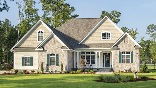 This is a photograph of the front of four bedroom house plan 1155 The Serendipity as built by a customer