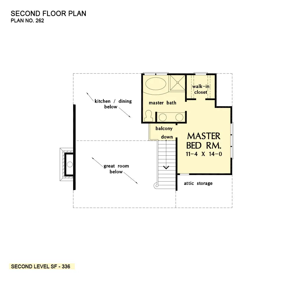 This is the second floor plan image for mountain house plan 262 The Shady Grove