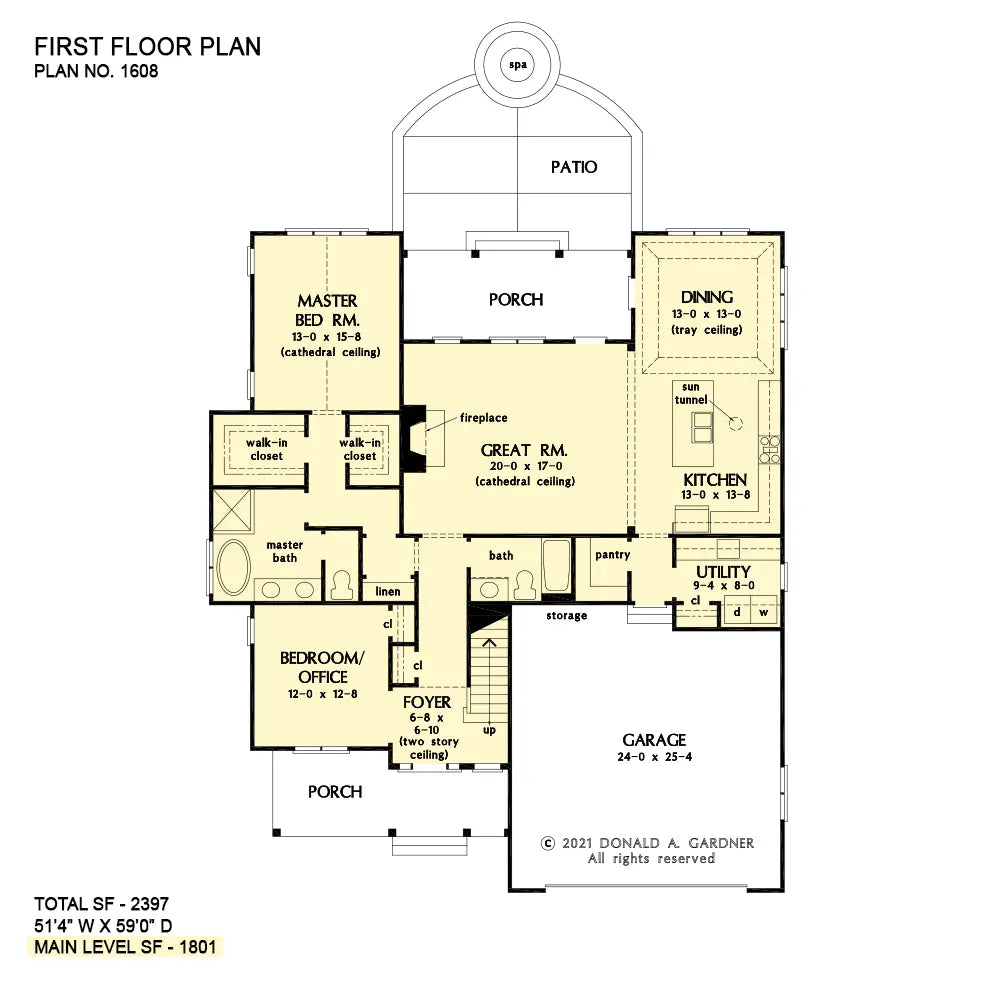 This is the first floor plan image for modern farmhouse house plan 1608 The Shirley