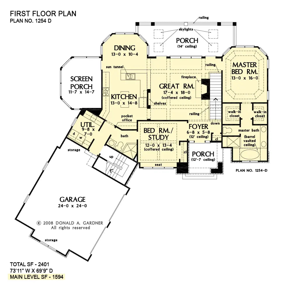 This is the first floor plan image for house plan 1254 The Silvergate