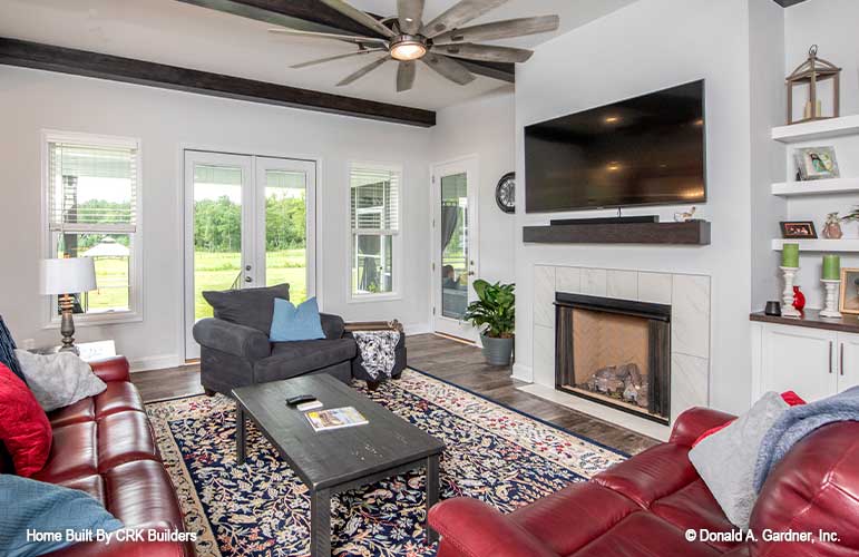 Great room view of the French patio doors. Sloan plan 1528