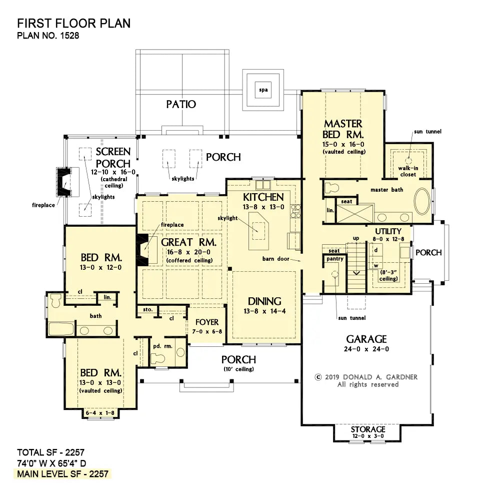 This is the first floor plan image for modern farmhouse house plan 1528 The Sloan