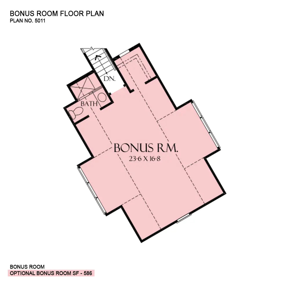 This is the bonus room floor plan image for mountain house plan 5011 The Solstice Springs