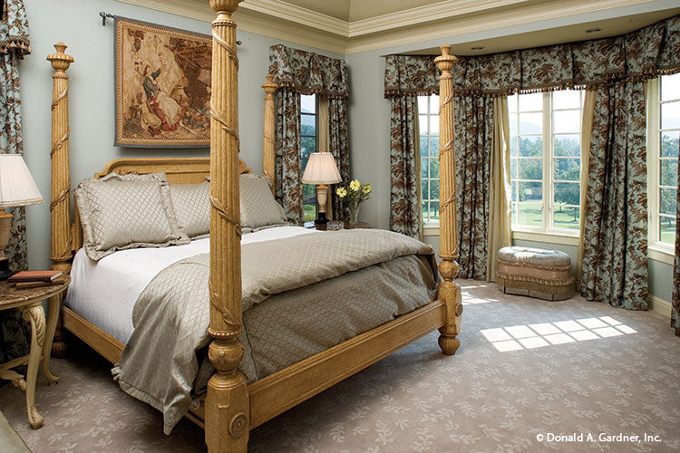 Several tall windows in the master bedroom. The Solstice Springs plan 5011.