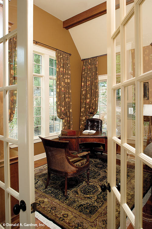 Glass French doors to the study. The Solstice Springs plan 5011.