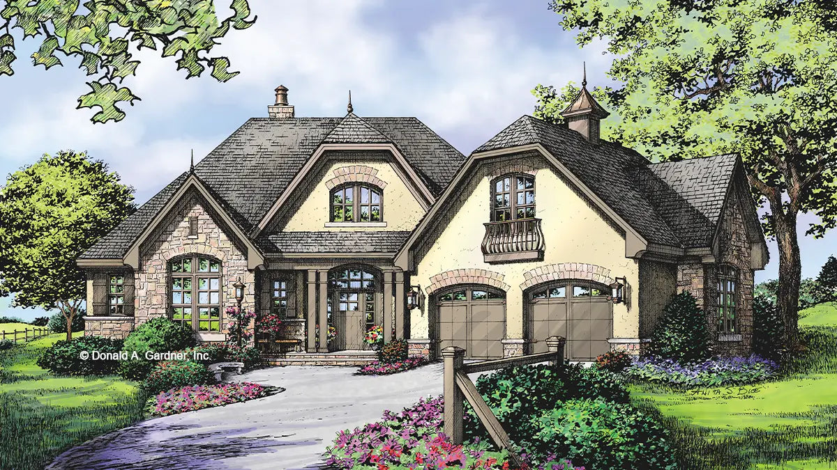 Front view illustration. The Sorvino plan 1222.