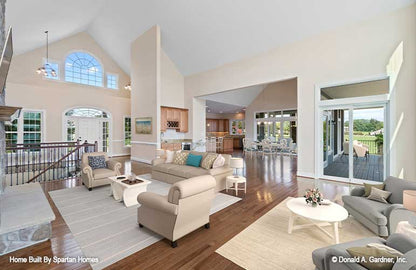 This is a great room picture showing open concept of home of luxury house plan 876 The Steeplechase