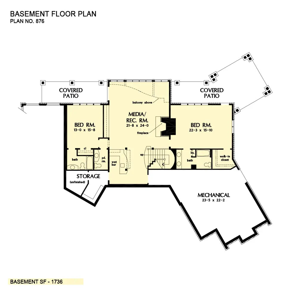 This is the basement floor plan image for luxury house plan 876 The Steeplechase