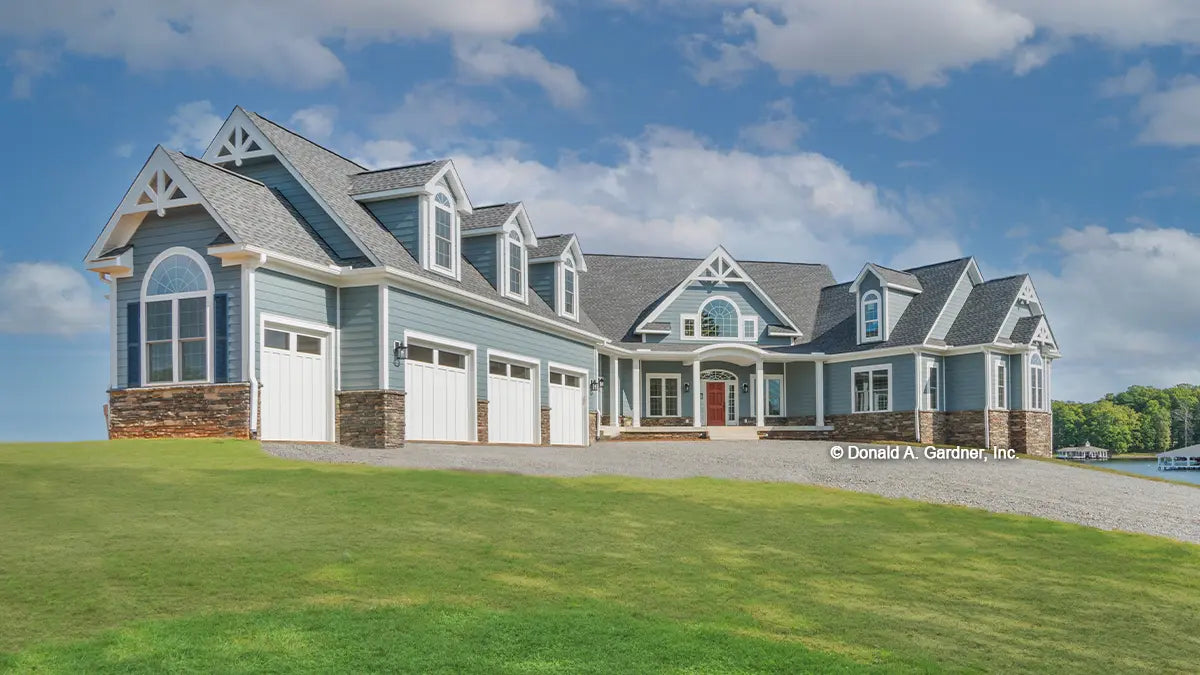 This is a photograph of the front of walkout basement house plan 876 The Steeplechase as built by a customer