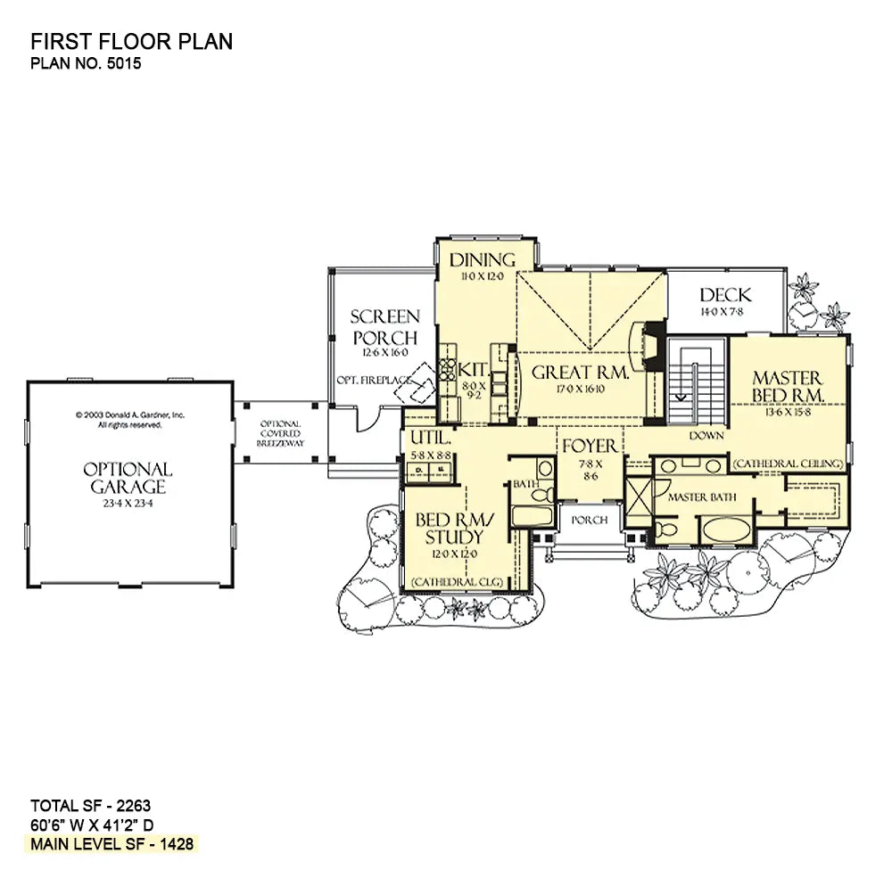 This is the first floor plan image for rustic house plan 5015 The Stone Ridge