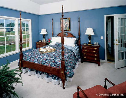 Tray ceiling in the master bedroom. The Stratford plan 384.