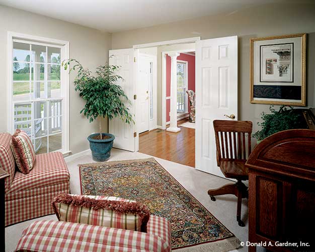 French doors to the study. The Stratford plan 384.