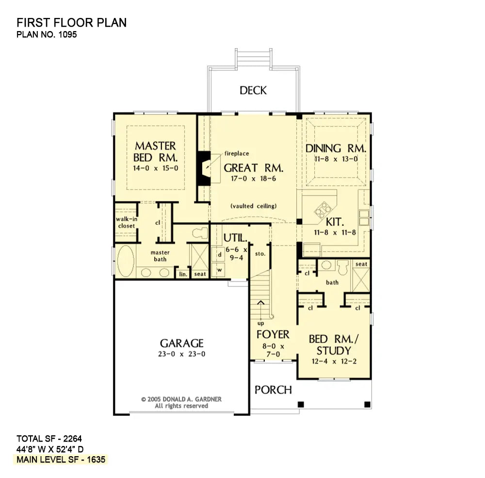 This is the first floor plan image for narrow lot house plan 1095 The Stratton