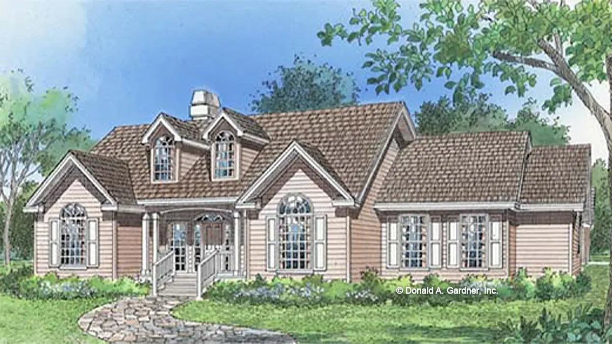 Front view illustration. The Summerfield plan 321.