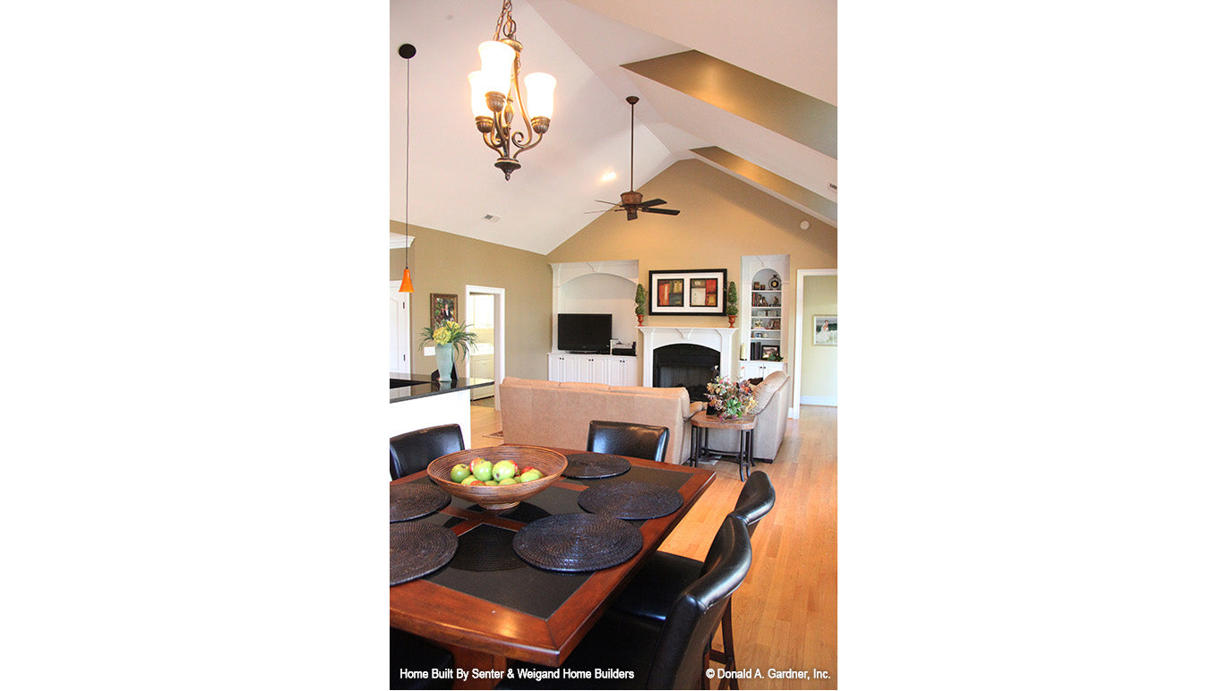 Cathedral ceiling in the breakfast room. The Summerhill plan 1090.