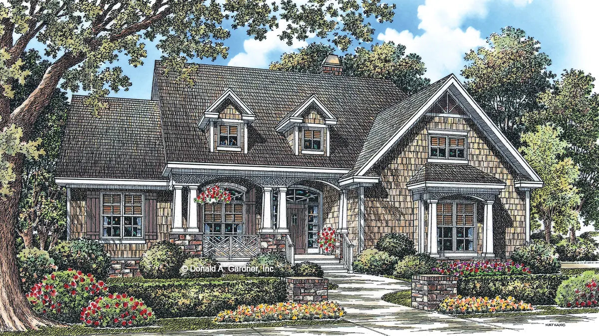 Front view illustration. The Summerhill plan 1090.