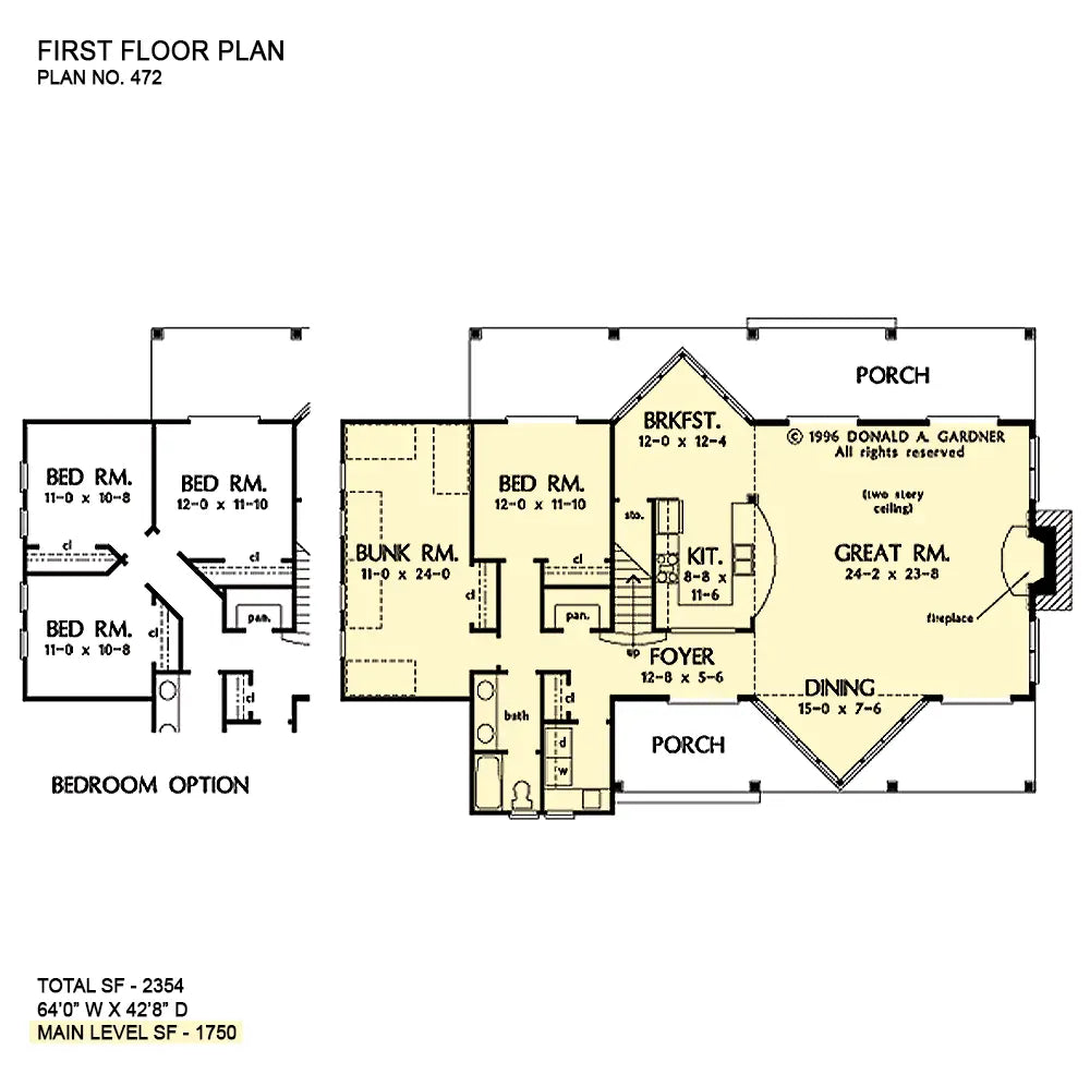 This is the first floor plan image for barndominium house plan 472 The Susquehanna