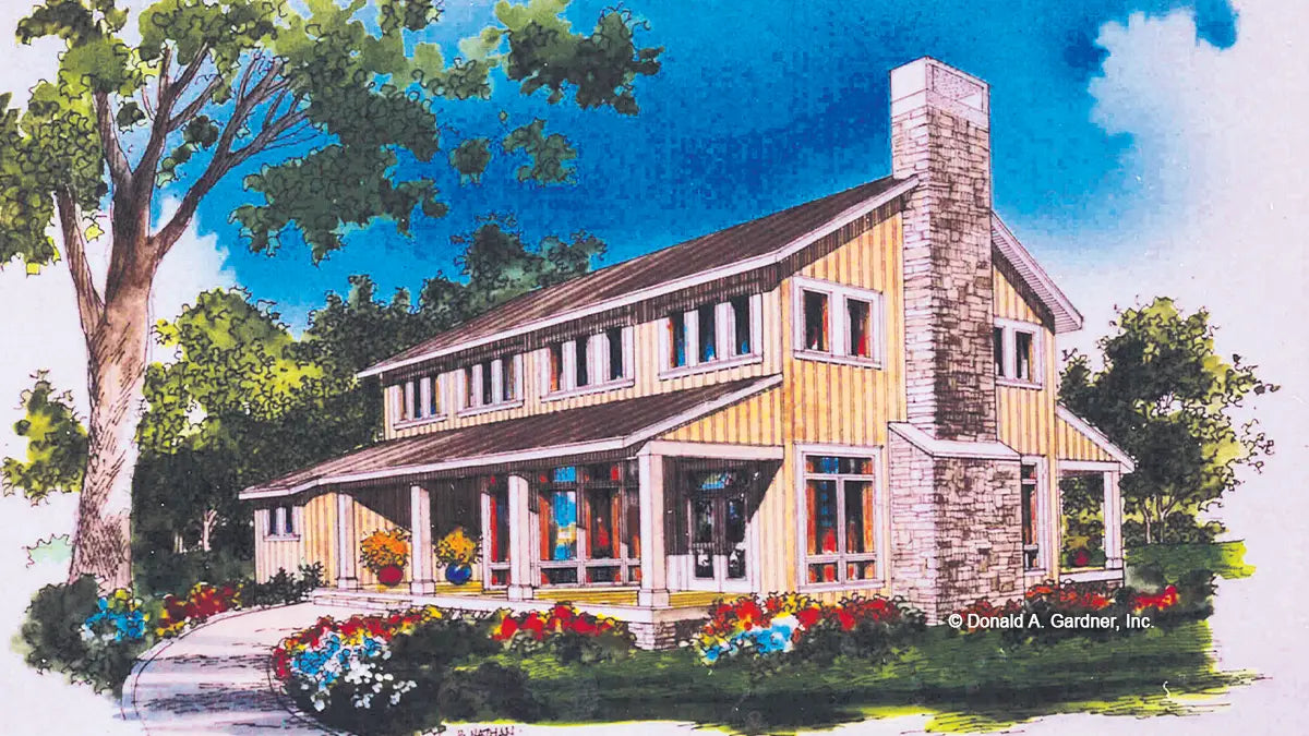 This is an illustration of the front of barndominium house plan 472 The Susquehanna