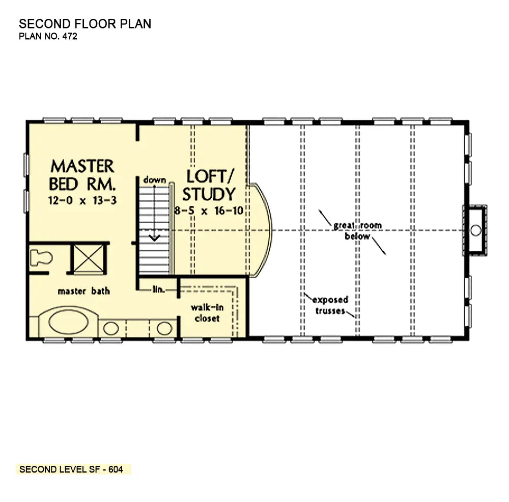 This is the second floor plan image for two story house plan 472 The Susquehanna