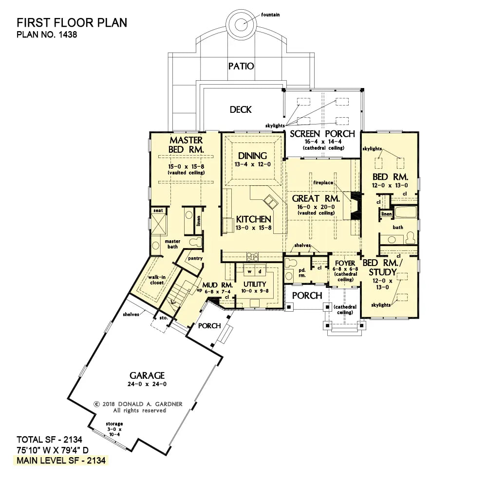 This is the first floor plan image for rustic house plan 1438 The Sydney