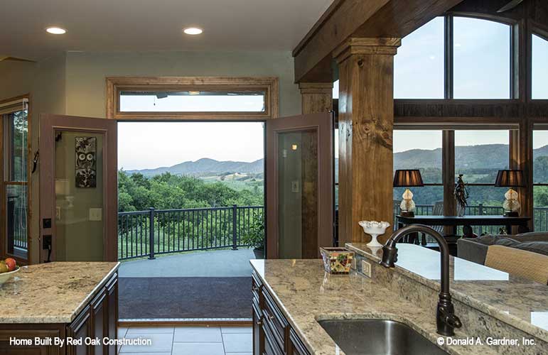 French door to the patio in the kitchen. The Sylvan plan 1321.