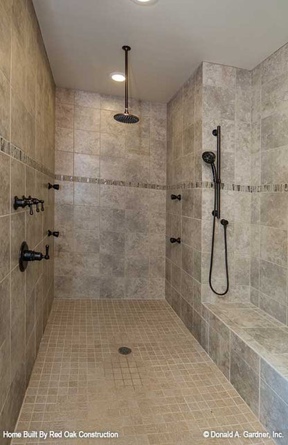 Walk-in shower with bench. The Sylvan plan 1321.