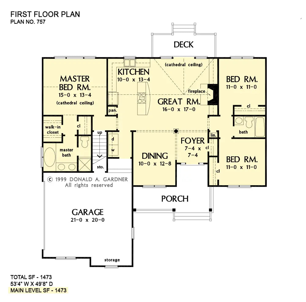 This is the first floor plan image for house plan 757 The Tanglewood