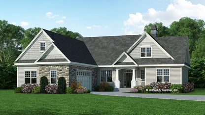 This is an illustration of the front of craftsman house plan 787 The Thistlewood