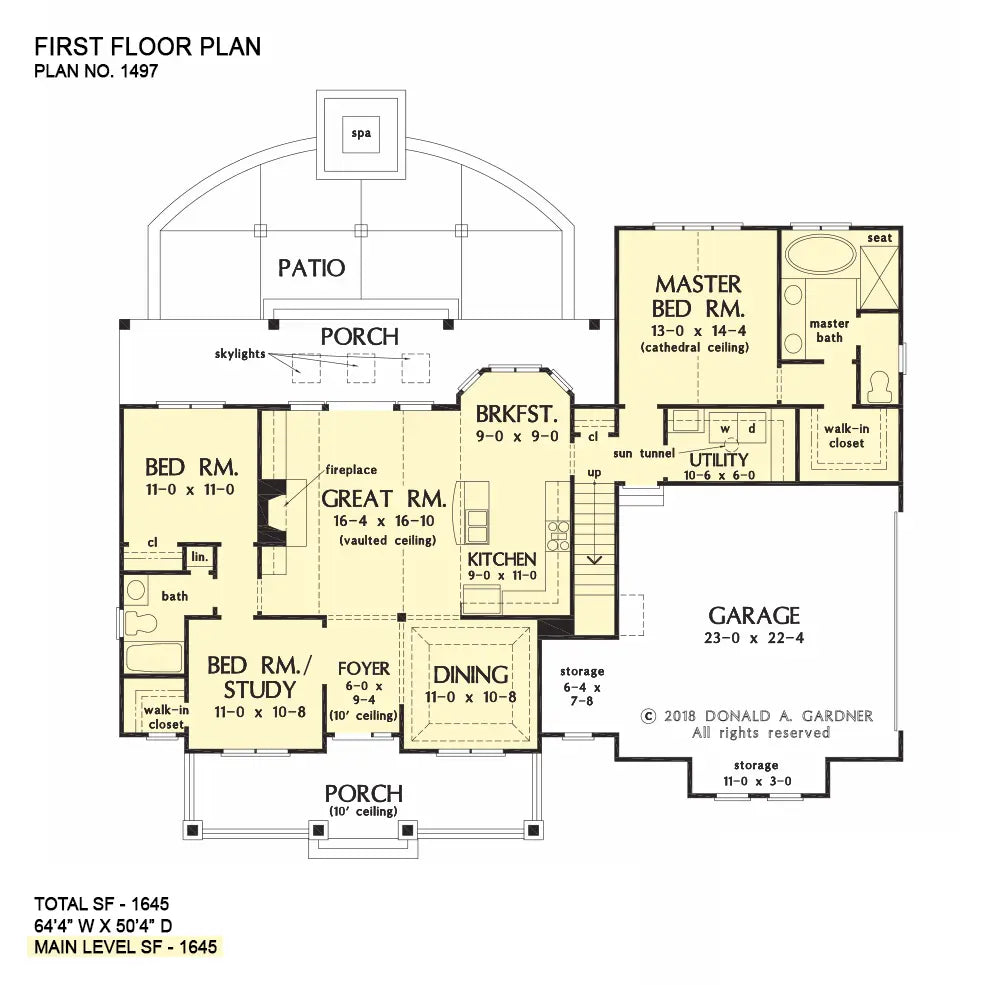 This is the first floor plan image for house plan 1497 The Thomasina