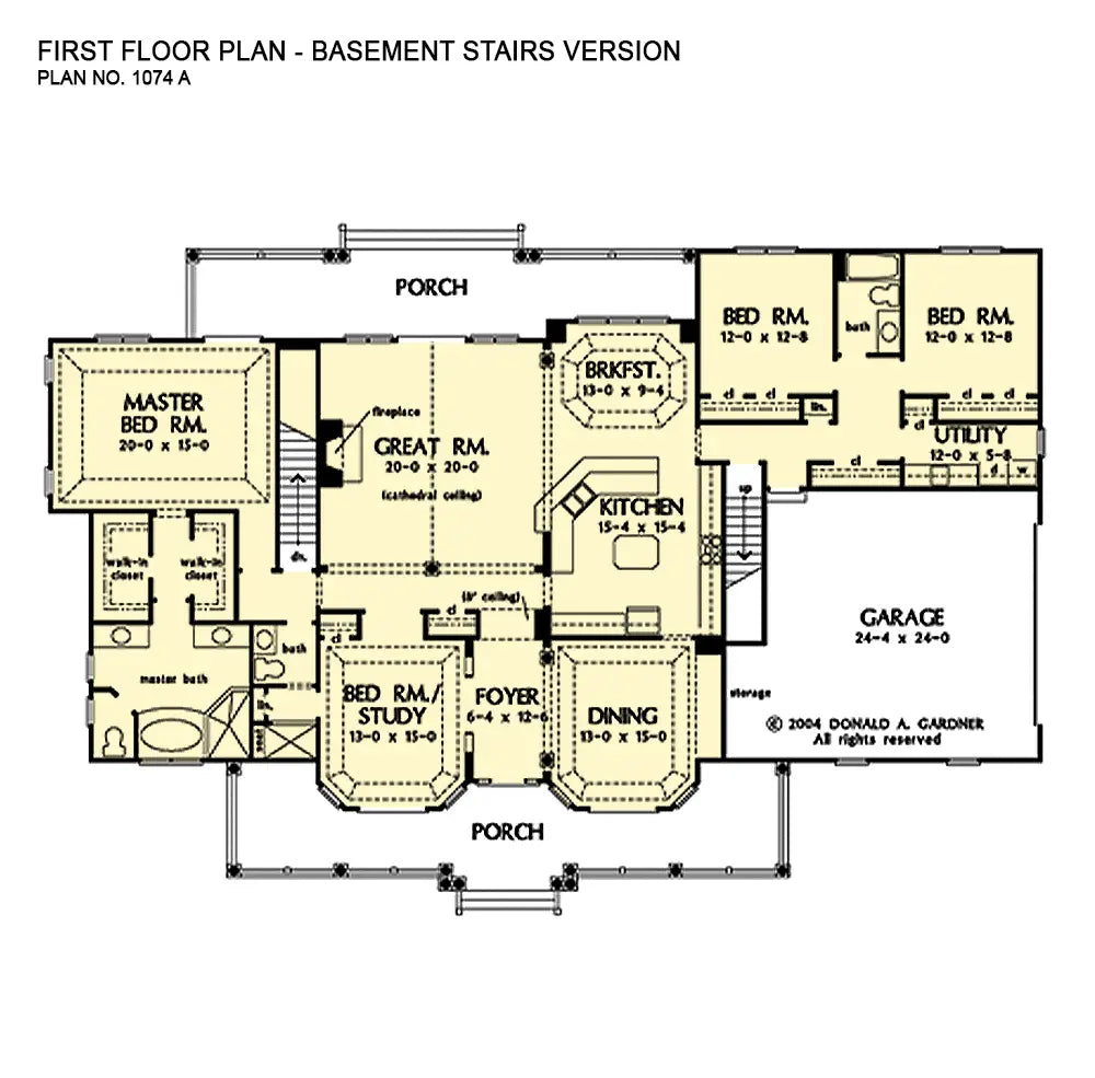 first floor layout with alteration made to include stairs to a access the optional basement