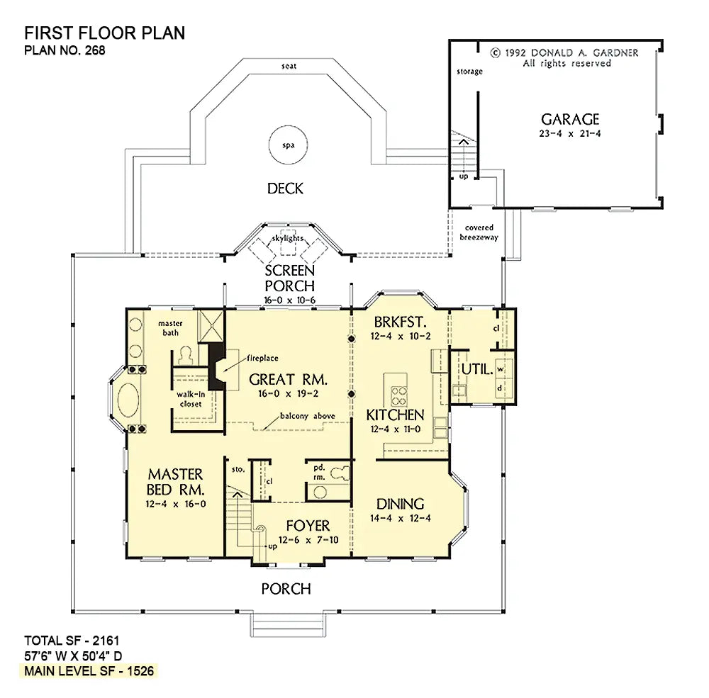 This is the first floor plan image for farmhouse plan 268 The Thornhill Farm