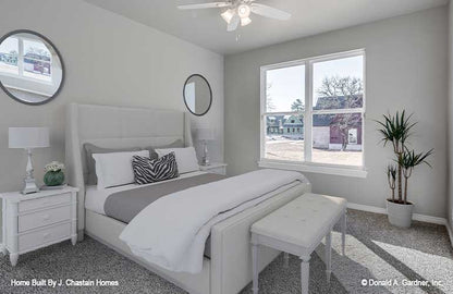 Well-lit secondary bedroom with flat ceiling. Thurman plan 1515