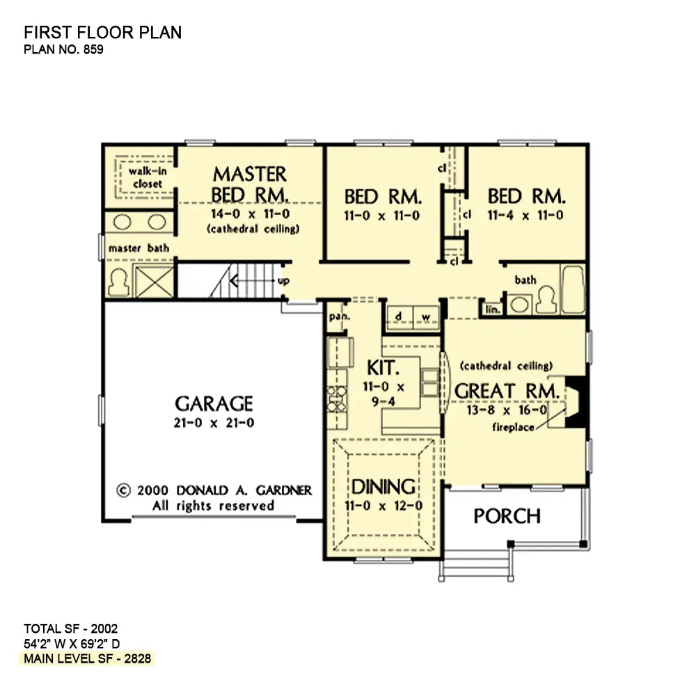 This is the first floor plan image for small house plan 859 The Tolliver