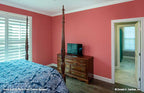 Crown molding along the ceiling in the bedroom. The Travis plan 1350.