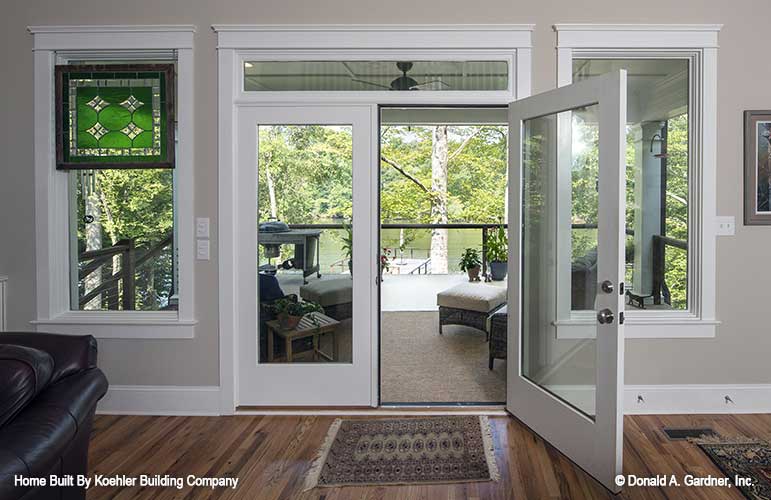 Double glass doors to the rear porch. The Tristan plan 1311.