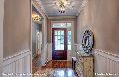 The foyer makes the first impression for visitors to simple  house plan 1341 The Tucker