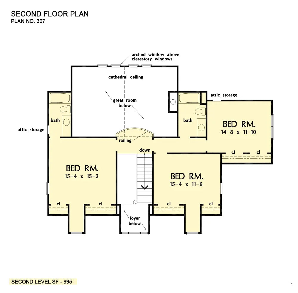 This is the first floor plan image for country house plan 307 The Tyndal