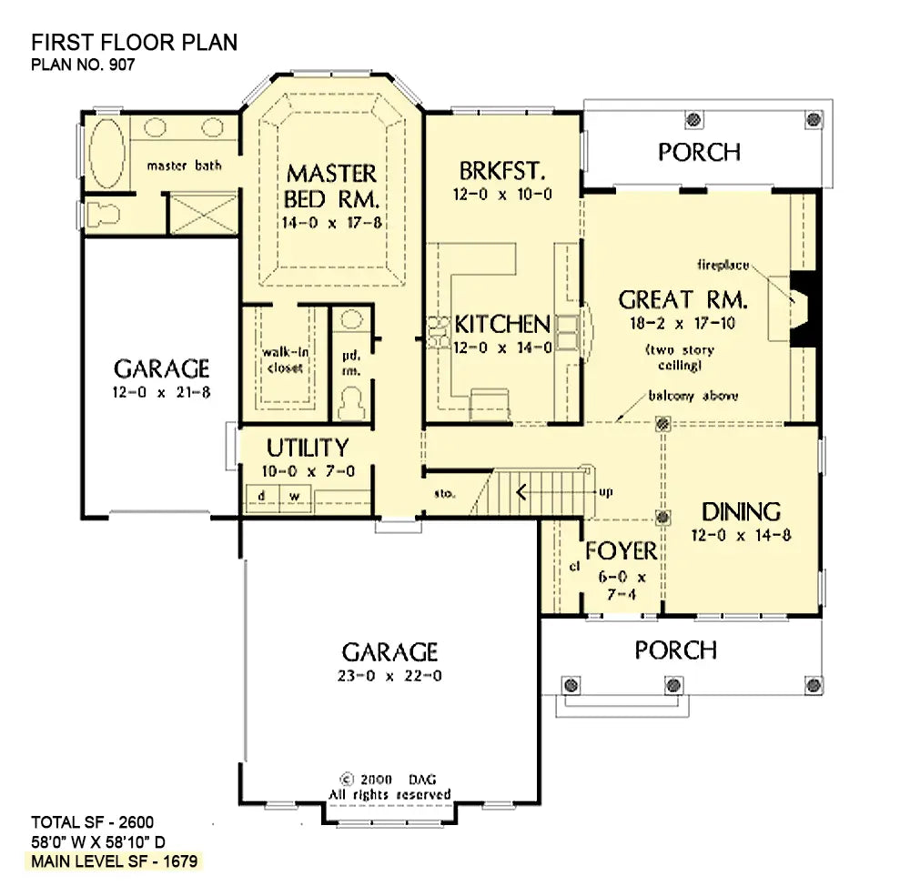 This is the first floor plan image for mediterranean house plan 907 The Valencia