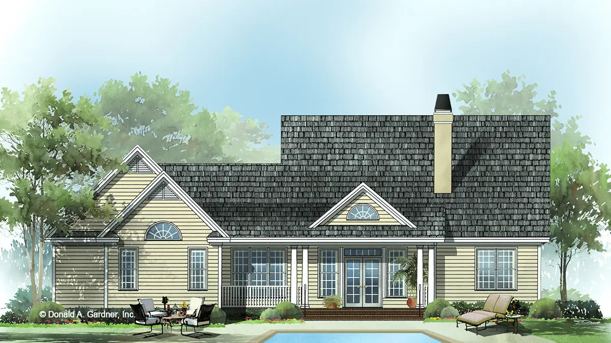 Rear view illustration. The Violet plan 1016.